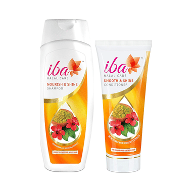 Iba Halal Care Combo Of Nourish & Shine Shampoo 100ml And Smooth & Shine Conditioner 100ml