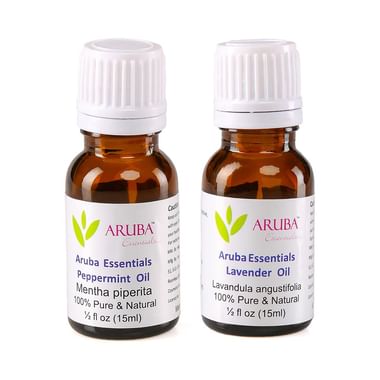Aruba Essentials Combo Pack Of Peppermint Oil And Lavender Oil (15ml Each)