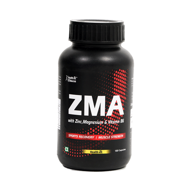 HealthVit ZMA With Zinc, Magnesium & Vitamin B6 | For Sports Recovery & Muscle Strength | Capsule