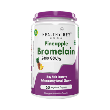 HealthyHey Pineapple Bromelain 2400 GDU/g Vegetable Capsule