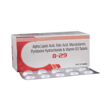 B 29 Tablet With ALA, Folic Acid, Mecobalamin, Pyridoxine & Vitamin D3