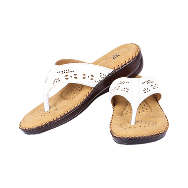 Trase Doctor Ortho Slippers For Women & Girls Light Weight, Soft Footbed With Flip Flops 8 UK White