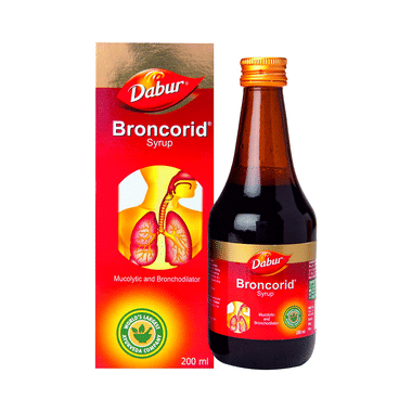 Dabur Broncorid Syrup | For Chronic & Allergic Cough & Common Cold | For Lungs & Respiratory Care