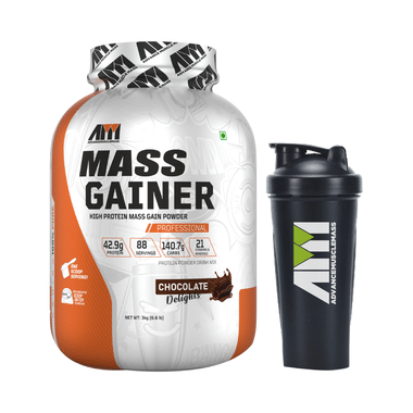 Advance MuscleMass High Protein Mass Gainer Powder Chocolate Delight With Shaker 700ml
