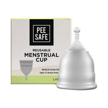 Pee Safe Reusable Menstrual Cup With Medical Grade Silicone For Women Large