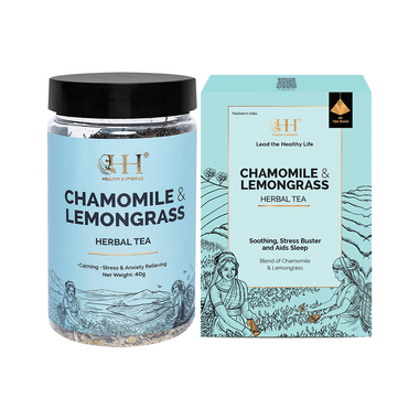 Healthy & Hygiene Combo Pack of Chamomile & Lemongrass Herbal Tea 40gm & Chamomile & Lemongrass Herbal 20 Tea Bag (2gm Each)