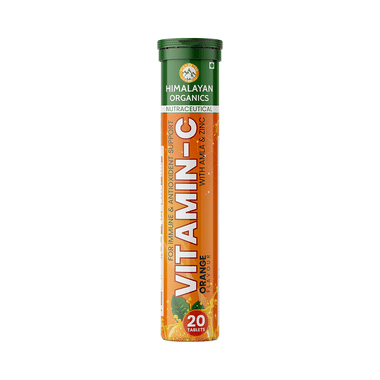 Himalayan Organics Vitamin-C with Amla & Zinc Effervescent Tablet Orange