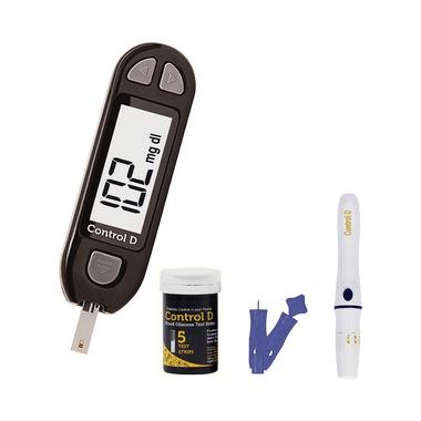 Control D Blood Glucose Monitor Kit With 5 Strips
