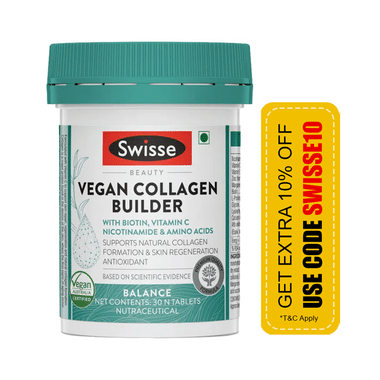 Swisse Beauty Vegan Collagen Builder | With Biotin & Vitamin C for Skin & Antioxidant Benefits | Tablet