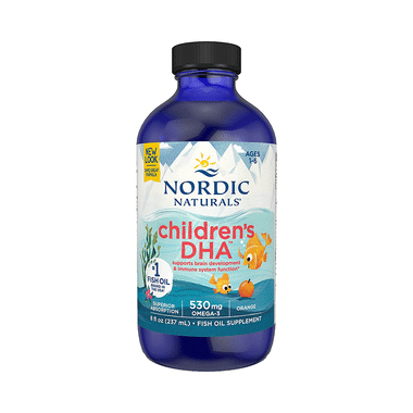 Nordic Naturals Children's DHA with 530mg Omega 3 | For Healthy Brain & Immunity | Flavour Strawberry