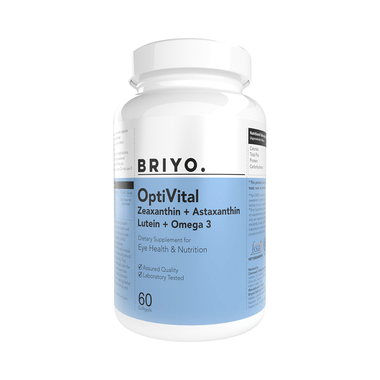 Briyo OptiVital Soft Gelatin Capsule | Eye Multivitamin | Promotes Eye Health & Vision With Lutein, Zeaxanthin, Astaxanthin, And Omega-3 Fatty Acids From Natural Sources