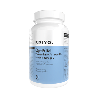 Briyo OptiVital Soft Gelatin Capsule | Eye Multivitamin | Promotes Eye Health & Vision with Lutein, Zeaxanthin, Astaxanthin, and Omega-3 Fatty Acids from Natural Sources