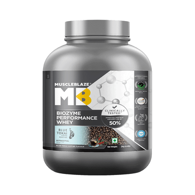 MuscleBlaze MuscleBlaze Biozyme Performance Whey Protein | For Muscle Gain | Improves Protein Absorption | Nutrition Care Powder Blue Tokai Coffee