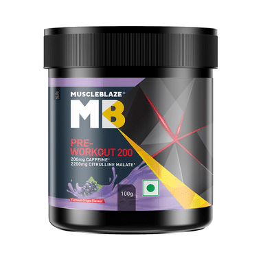 MuscleBlaze Pre-Workout 200 | For Enhanced Pump, Energy & Focus | Flavour Furious Grape