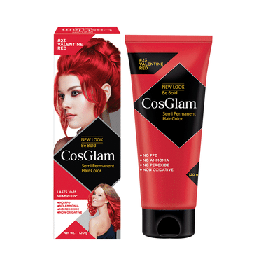 CosGlam Semi Permanent Hair Color | PPD & Ammonia Free | Valentine Red