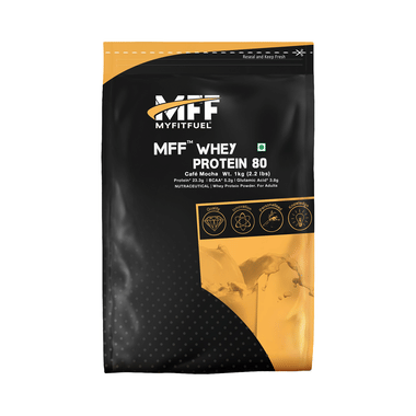 MyFitFuel Whey Protein 80 With Glutamic Acid For Muscle Recovery | Flavour Cafe Mocha