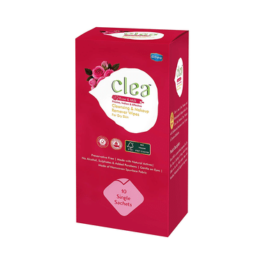 Ginni Clea Cleansing & Make-Up Remover Wipes Rose & Milk
