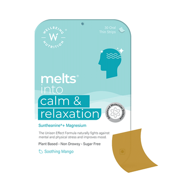 Wellbeing Nutrition Melts into Calm & Relaxation | Sugar Free Oral Thin Strips | Flavour Soothing Mango