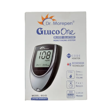 Dr Morepen BG 03 Gluco One Blood Glucose Monitoring System (Only Glucometer) | Diabetes Monitoring Devices | Blood Glucose Monitors