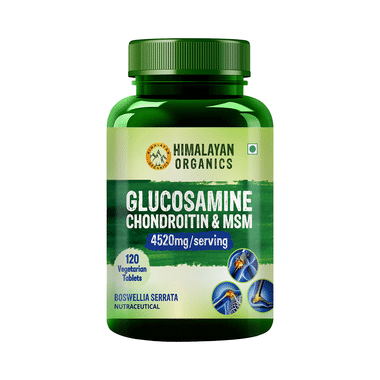 Himalayan Organics Organics Glucosamine, Chondroitin & MSM with Boswellia | Cartilage & Joint Support Tablet