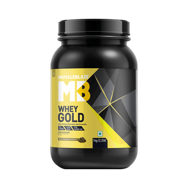 MuscleBlaze Whey Gold 100% Whey Protein Isolate | With Digestive Enzymes | Powder for Muscle Synthesis | Flavour Powder Rich Milk Chocolate