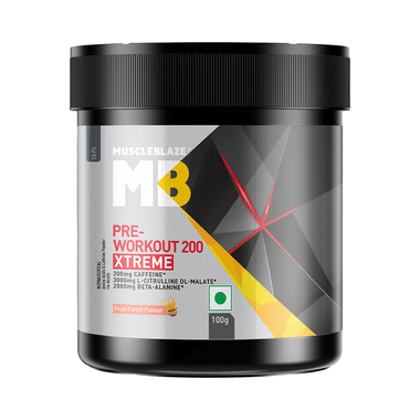 MuscleBlaze Pre-Workout 200 Xtreme | For Energy, Endurance & Muscle Pump | Powder Fruit Punch
