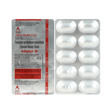 Adiglipt M 500mg/20mg Tablet