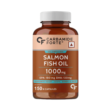 Carbamide Forte Salmon Fish Oil With 1000mg | Rich In Omega 3 | | Softgel Capsule For Heart, Joints, Bones & Skin Health