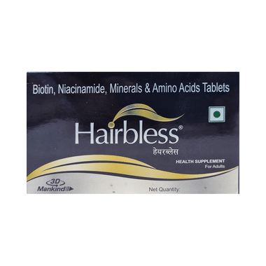 Hairbless Tablet with Biotin, Niacinamide, Minerals & Amino Acids