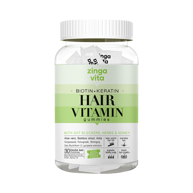 Zingavita Biotin + Keratin Hair Gummies with Honey for Stronger Hair Kaccha Aam