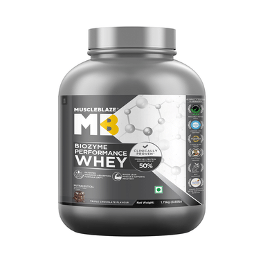 MuscleBlaze MuscleBlaze Biozyme Performance Whey Protein | For Muscle Gain | Improves Protein Absorption | Nutrition Care Powder Triple Chocolate