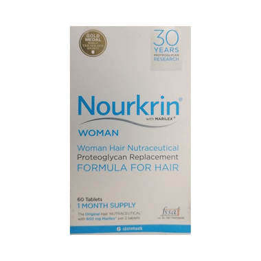 Nourkrin Women Tablet with Biotin & Vitamin C | Proteoglycan Replacement Formula for Hair