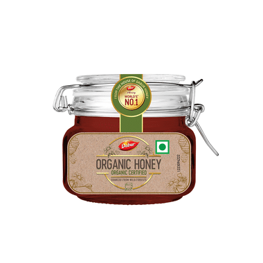 Dabur Organic Honey | 100% Pure & Natural | Raw , Unprocessed Honey | No Sugar Adulteration