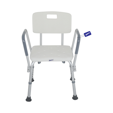 Simon's Portable Lightweight Bath Shower Chair With Backrest And Side Liftable Handles