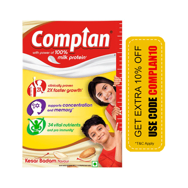 Complan Nutrition Drink Powder For Children | Nutrition Drink For Kids With Protein & 34 Vital Nutrients | Kesar Badam