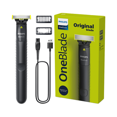 Philips QP1424/10 OneBlade Hybrid Trimmer and Shaver with Dual Protection Technology with 2 Trimming Combs