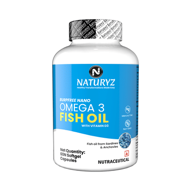 Naturyz Burpfree Nano Omega 3 Fish Oil With Vitamin D3 Softgel Capsule