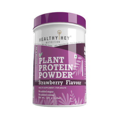 HealthyHey Nutrition Vegan Plant Protein Powder Strawberry