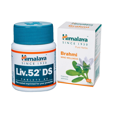 Himalaya Combo Pack Of Liv. 52 DS Tablet (60) & Brahmi Tablet (60)