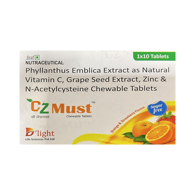 CZ Must Chewable Tablet Sugar Free Orange & Strawberry