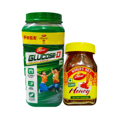 Dabur Glucose-D Powder with Dabur Honey 250gm Free