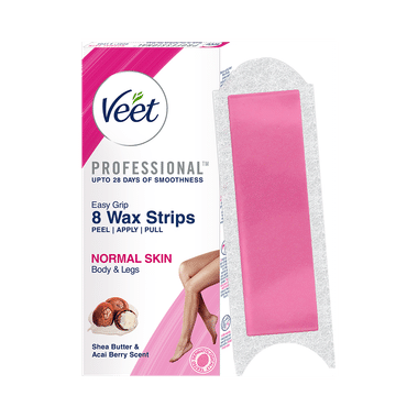 Veet Professional Waxing Strips Kit, 8 Strips for Normal Skin