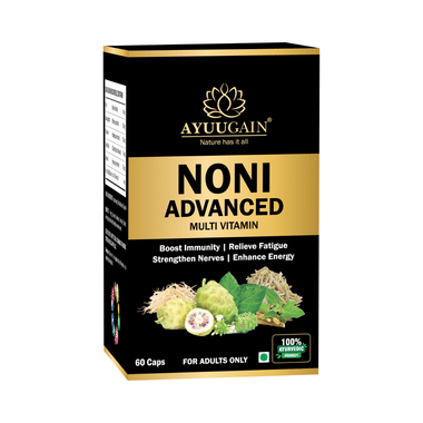 Ayuugain Noni Advanced Multivitamin Capsule With Ashwagandha, Safed Musli to Boost Immunity, Stamina