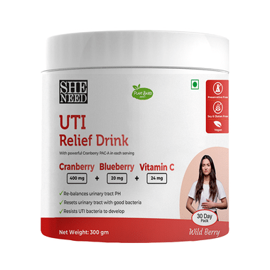 SheNeed Plant Based UTI Relief Drink | Flavour Wild Berry