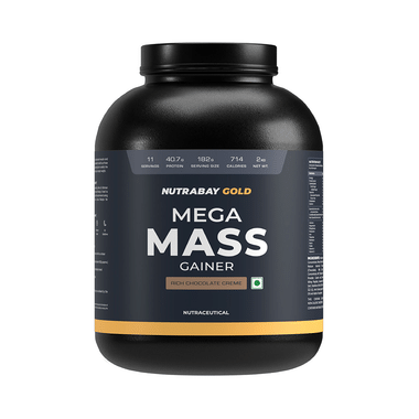 Nutrabay Gold Mega Mass Gainer Rich Chocolate Creme