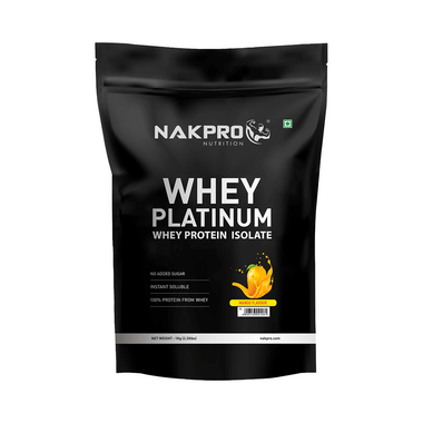 Nakpro Nutrition Whey Platinum Protein Isolate For Muscle Recovery | Flavour Mango