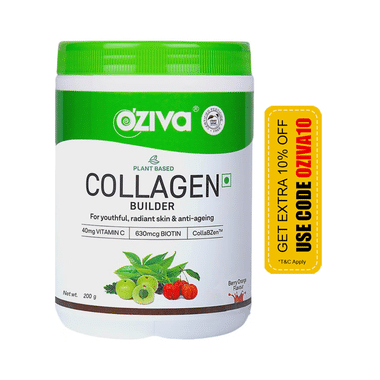 Oziva Plant-Based Collagen Builder | Nutrition Care Powder Berry Orange