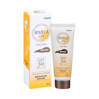 Rivela Lite Weightless Mousse Broad Spectrum UVA/UVB Sunscreen | Bronze SPF 50+