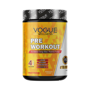 Vogue Wellness Pre Workout Powder (400gm Each)( Fruit Punch