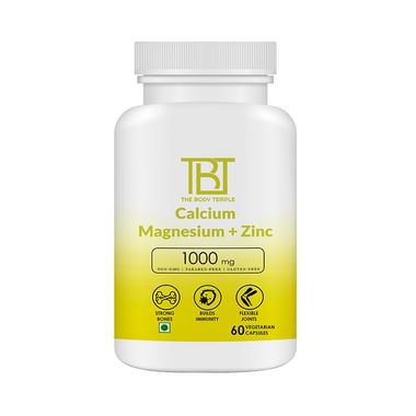 The Body Temple Calcium Magnesium + Zinc 1000mg Veg Capsule